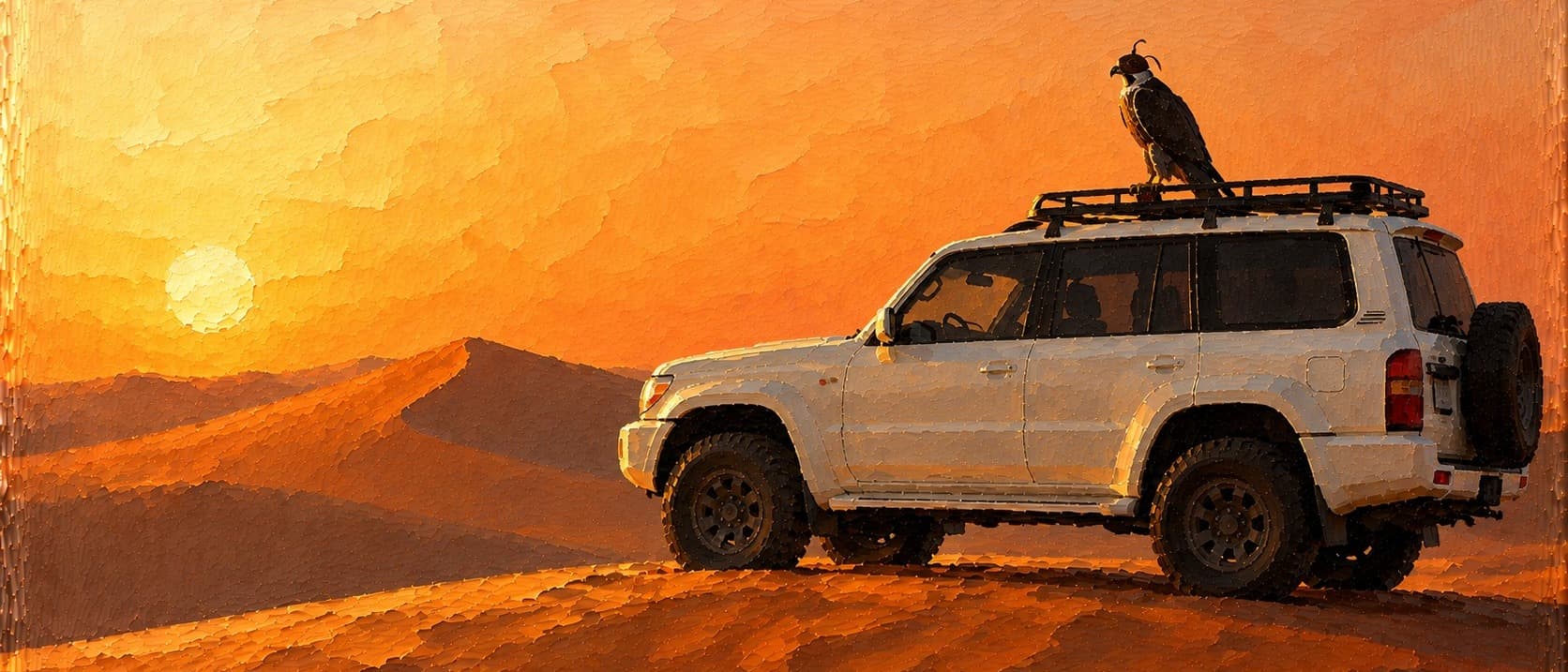 Falcon on Jeep