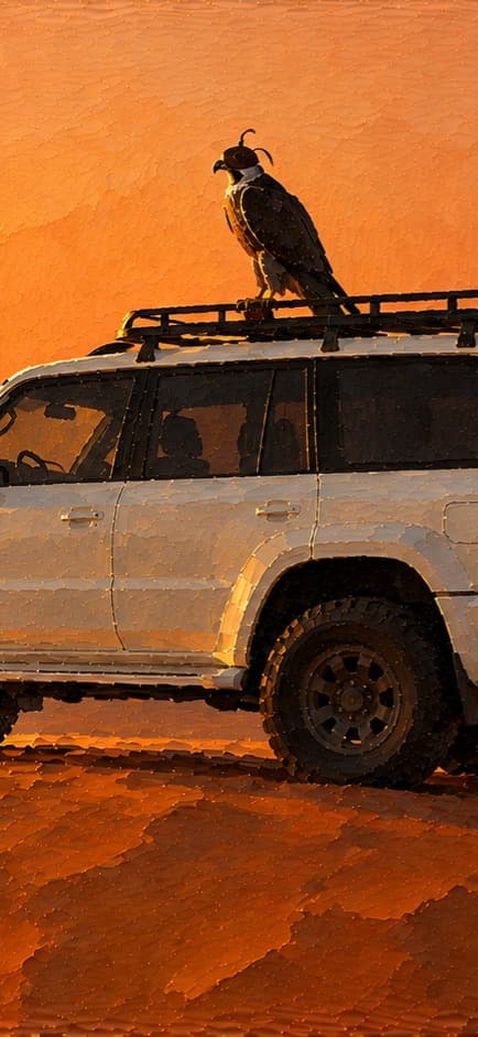 Falcon on Jeep